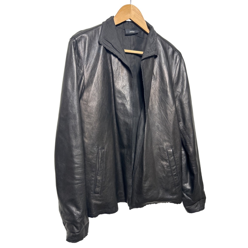 Jarbo Leather Jacket Open Front Silk Lined Black US‎ Size 6 (Jarbo Size 36) Soft